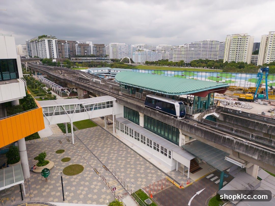 Elevated Train Station and Residential Buildings
