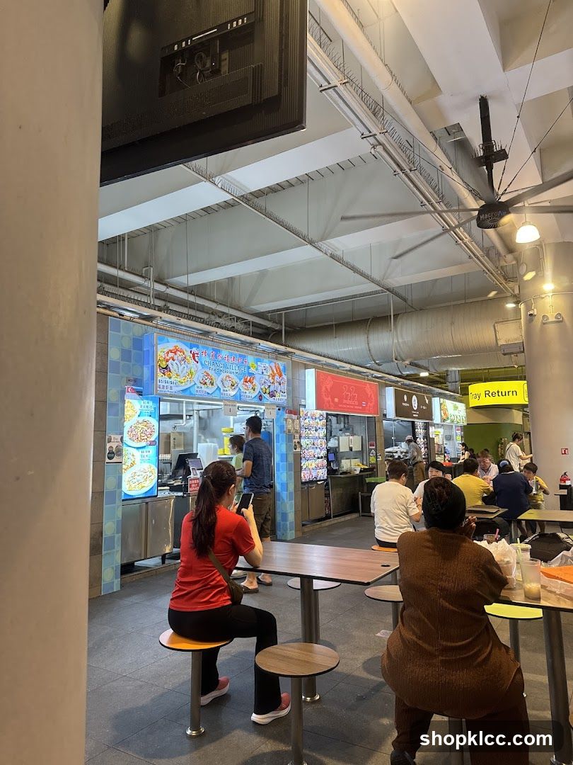 Food court with diners