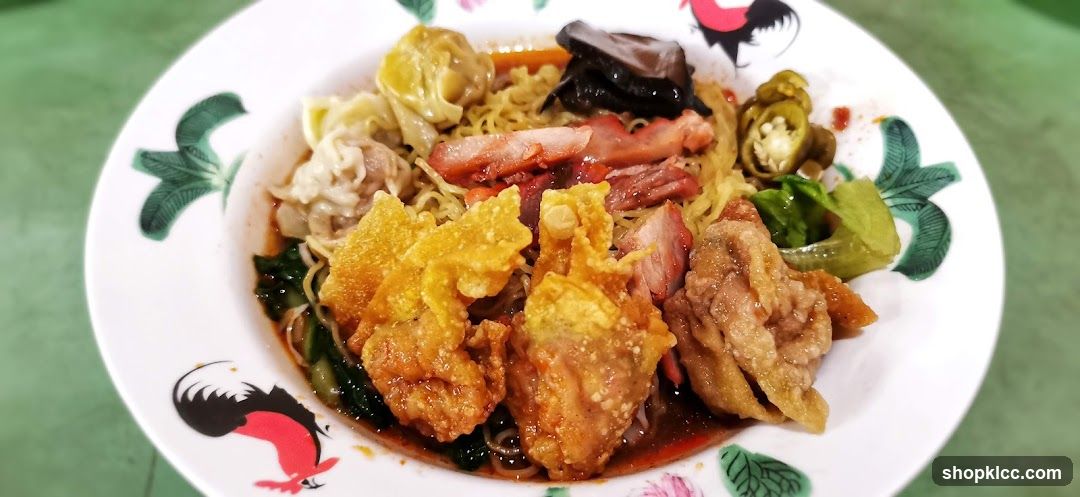 Noodle Dish with Wontons and Char Siu