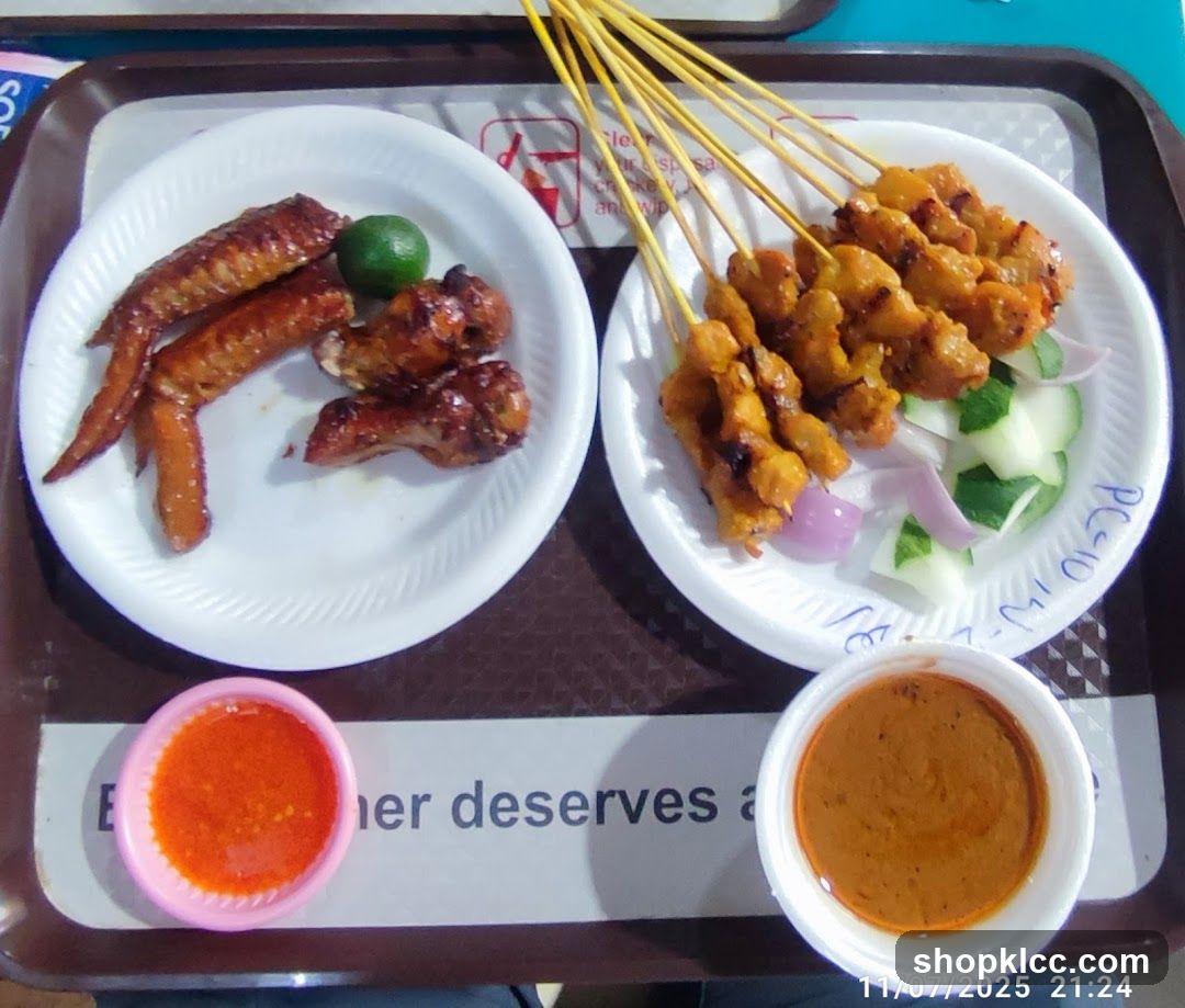 Chicken Wings and Satay Skewers