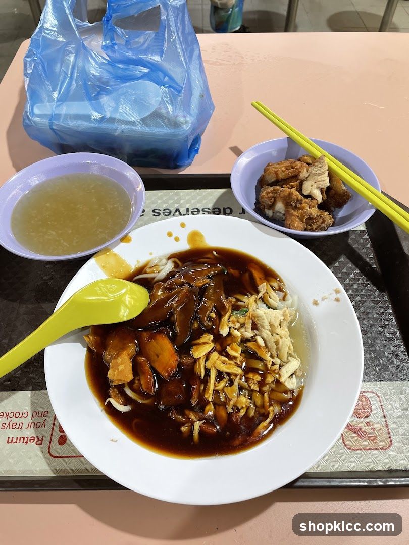 Food Tray with Noodles and Fried Items