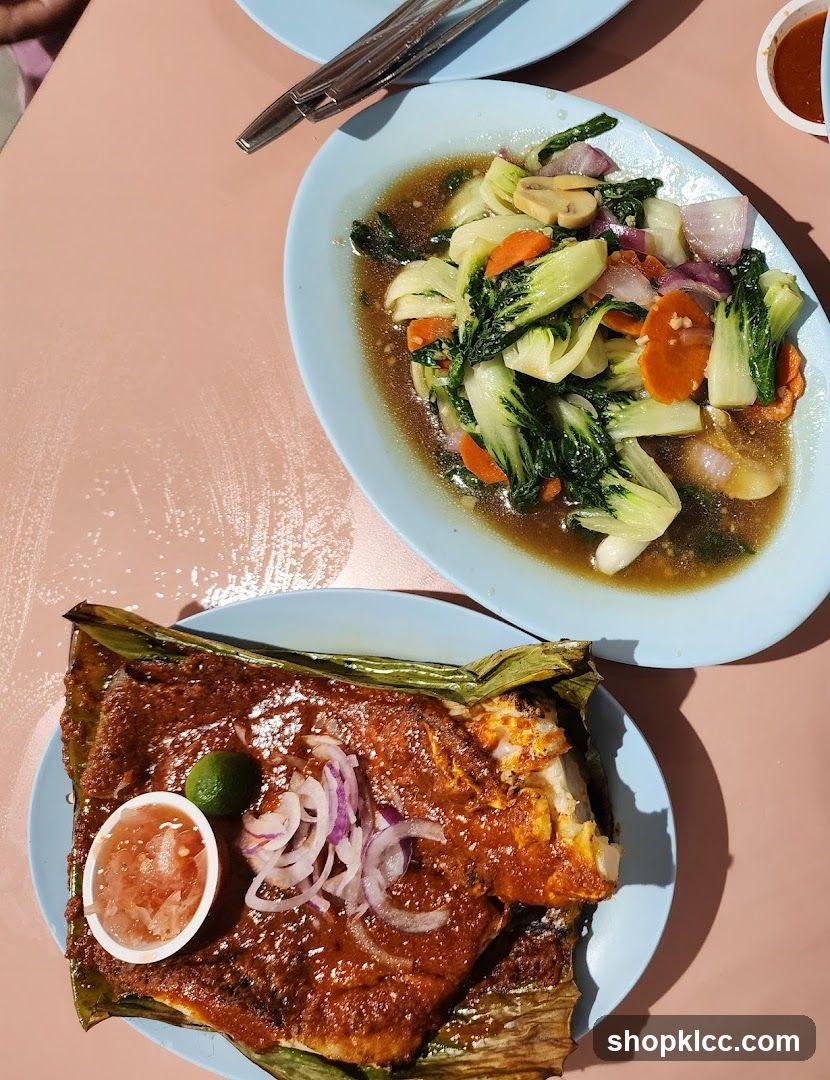 Spicy Grilled Fish and Stir-fried Vegetables
