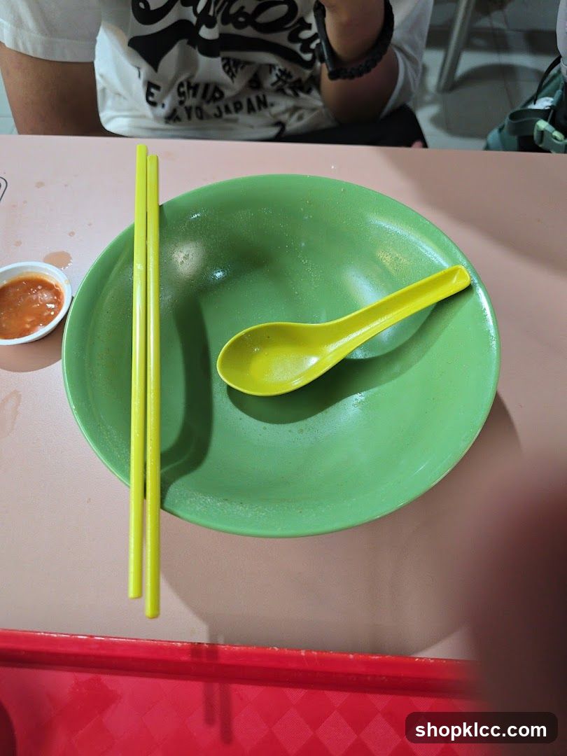 Table Setting with Chopsticks and Spoon