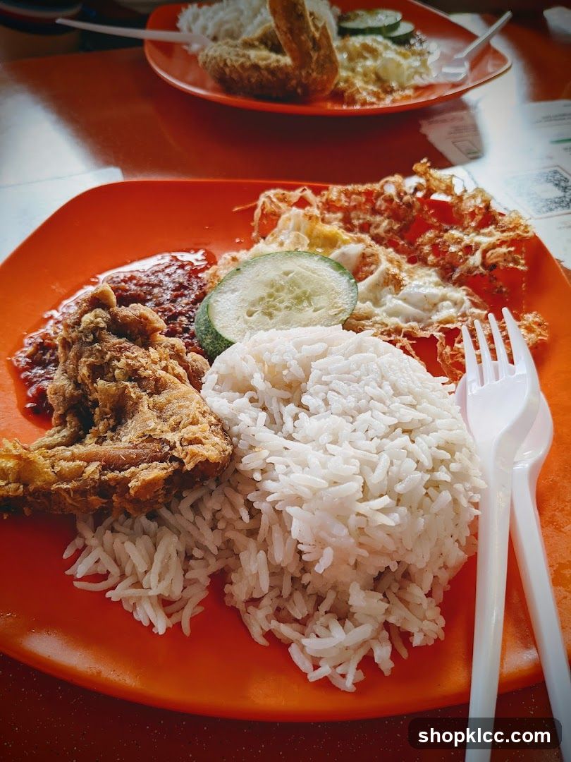 Nasi Lemak with Fried Chicken