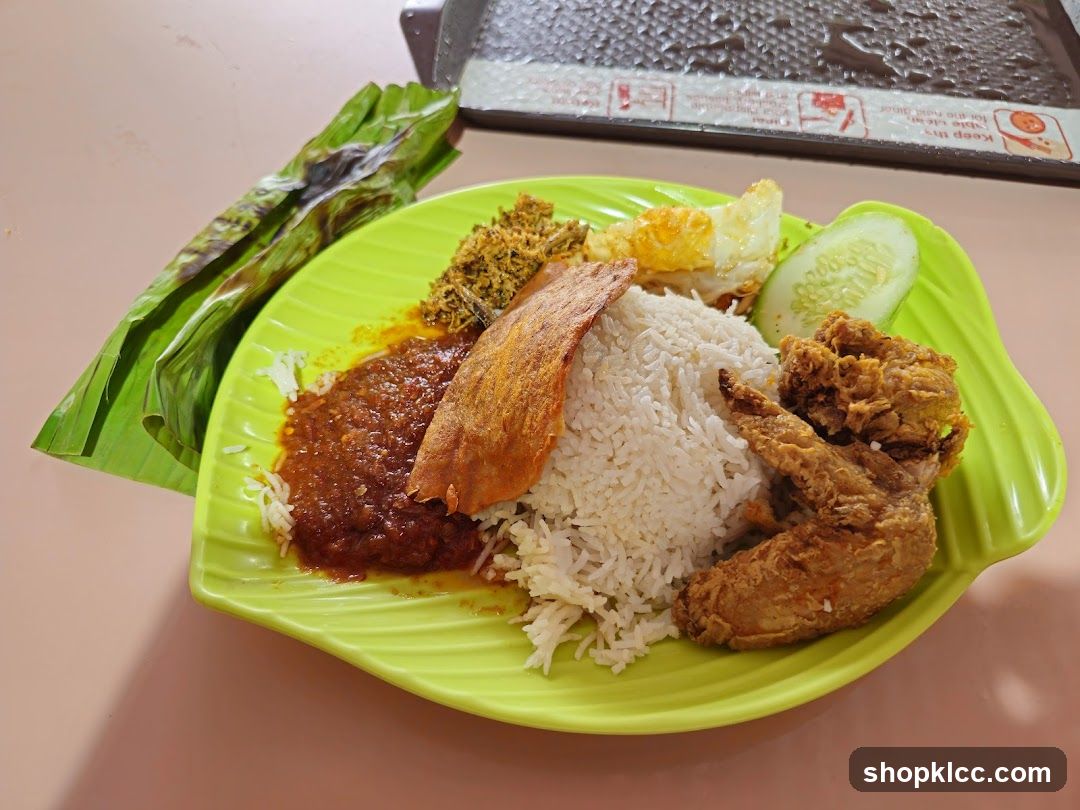 Nasi Lemak with Fried Chicken