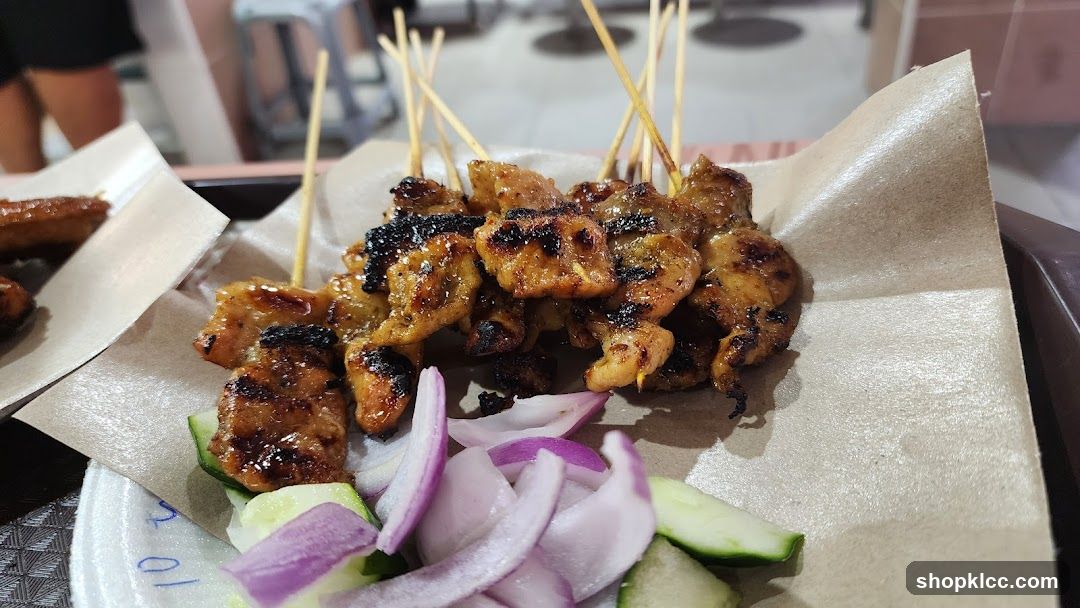 Chicken Satay with Cucumber and Onion