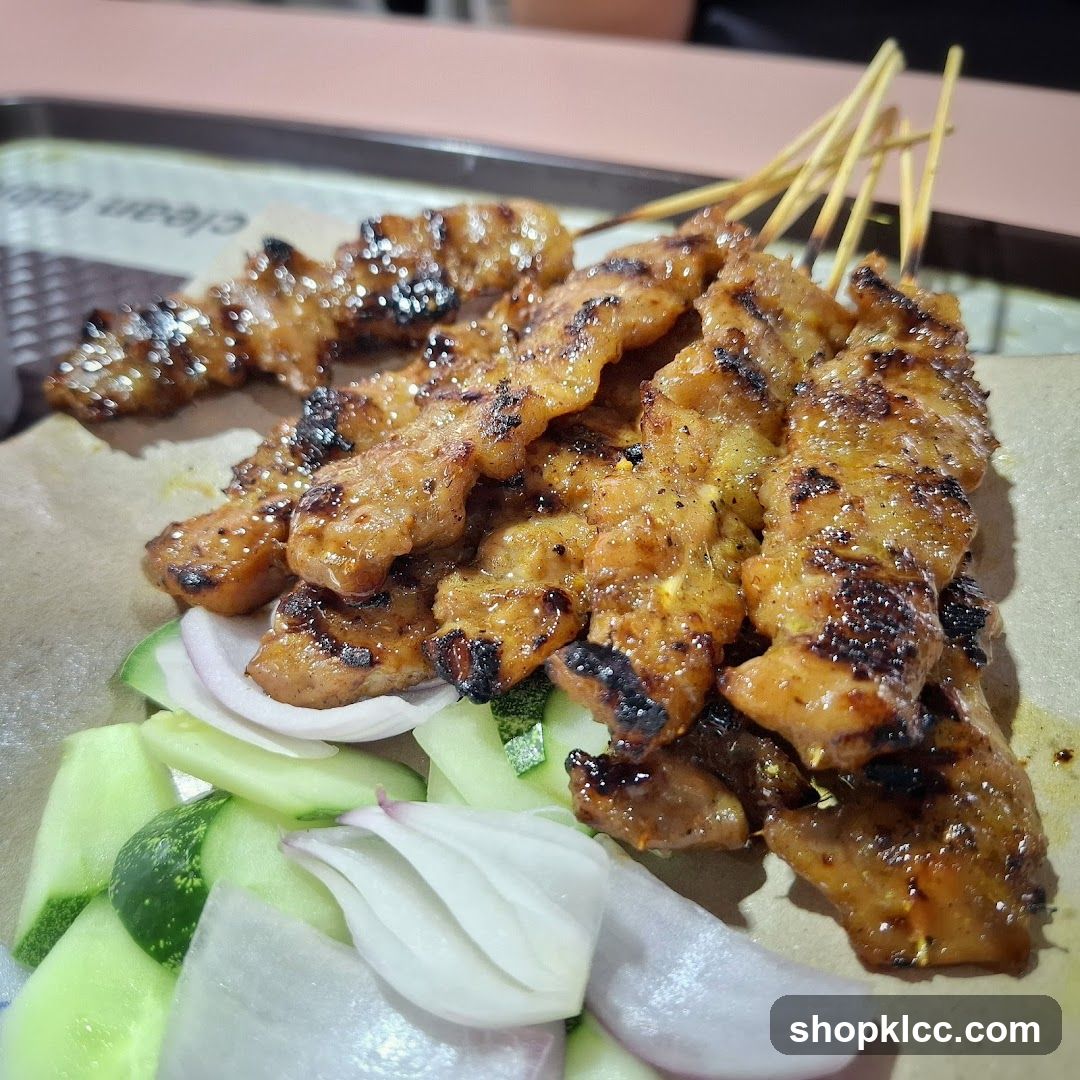 Grilled Satay Skewers with Cucumber and Onion
