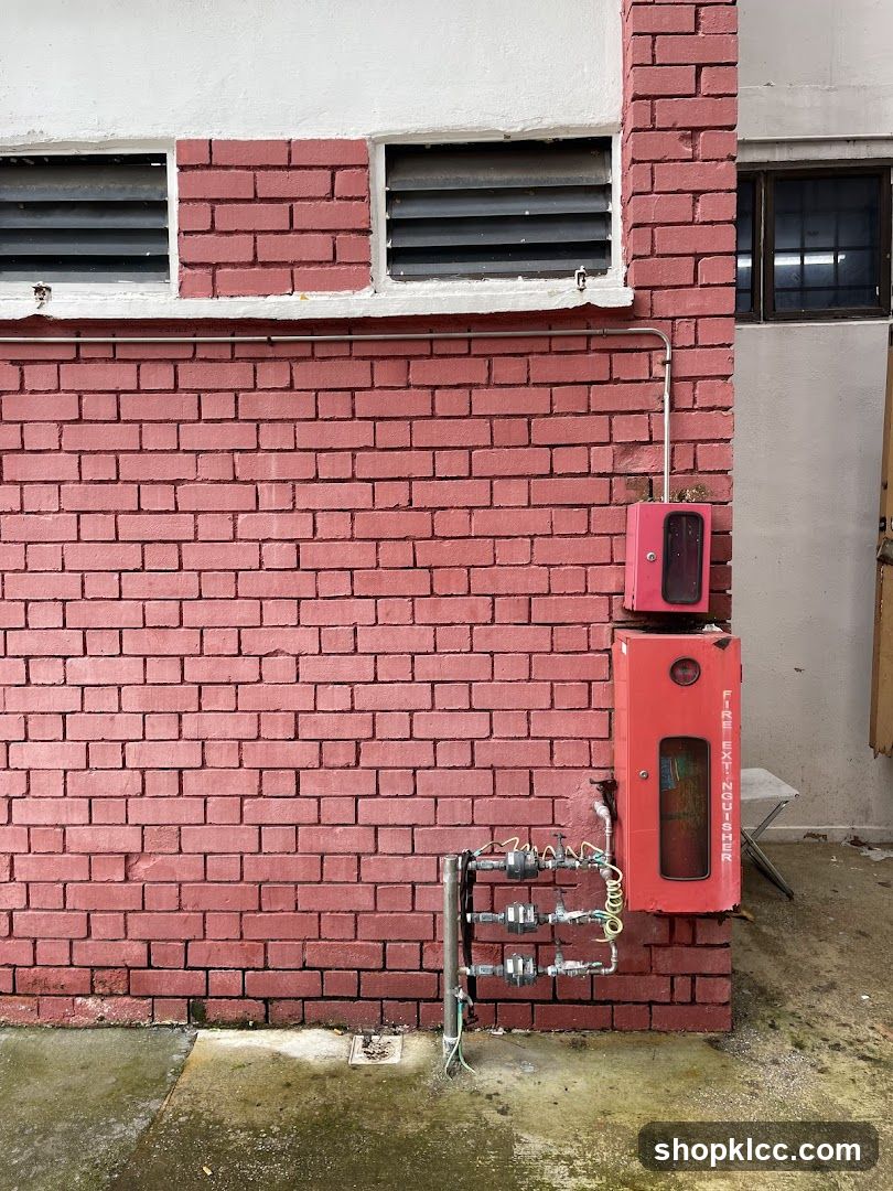 Fire Extinguisher Box on Brick Wall