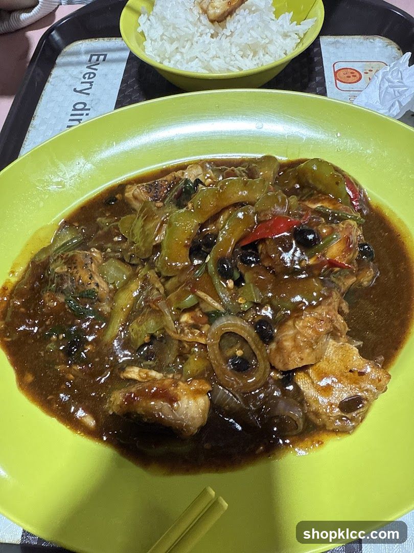 Chicken with Black Bean Sauce and Rice