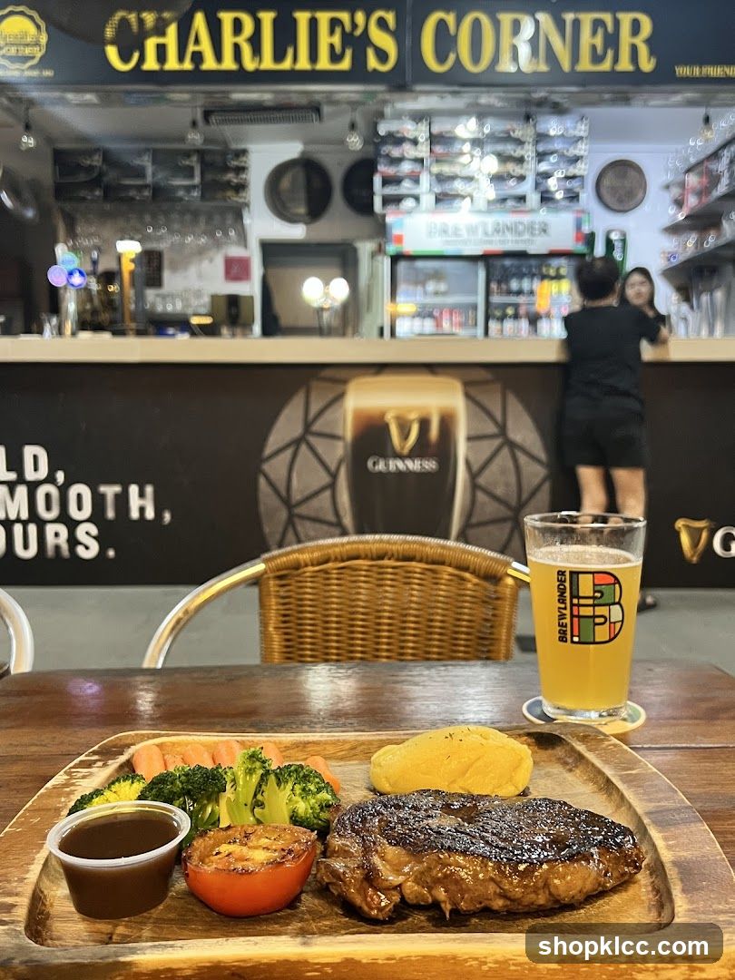 Steak Dinner with Beer