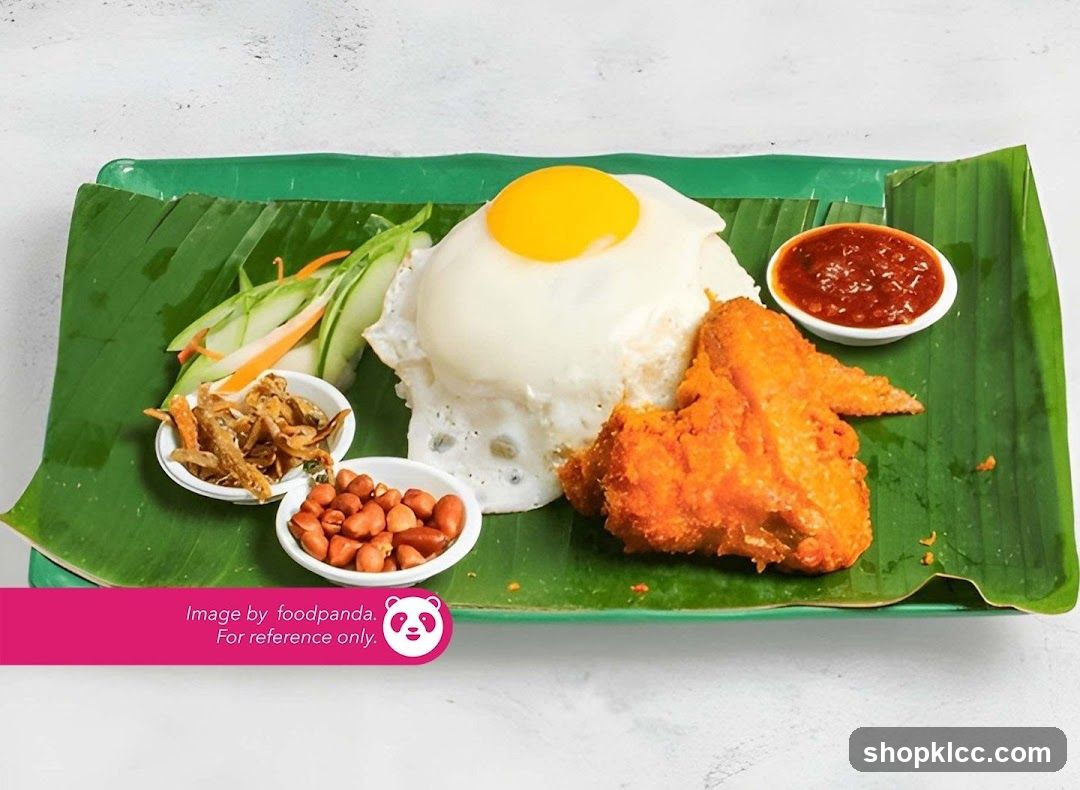 Nasi Lemak with Fried Chicken Wing