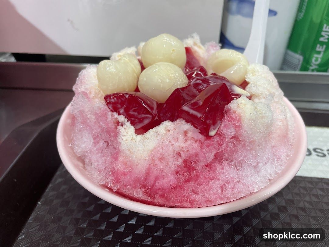Shaved Ice Dessert with Lychee and Jelly