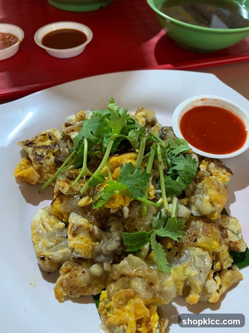 Oyster Omelette with Chili Sauce