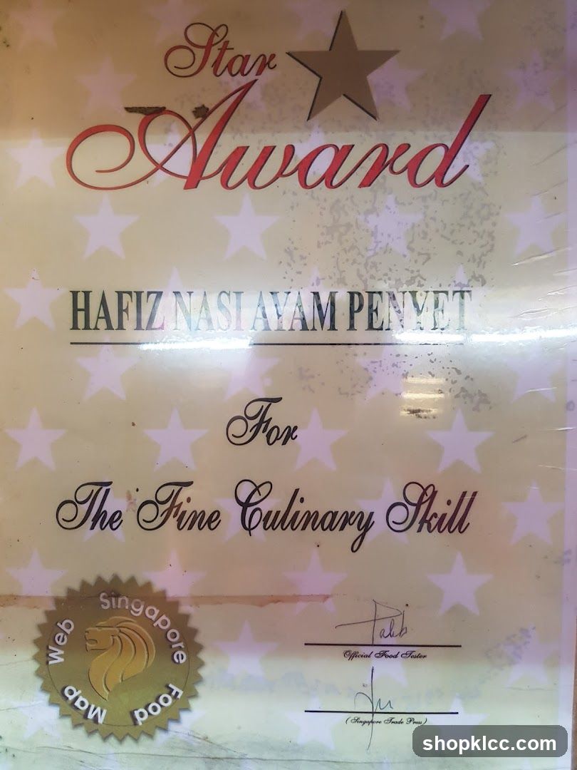 Star Award for Hafiz Nasi Ayam Penyet