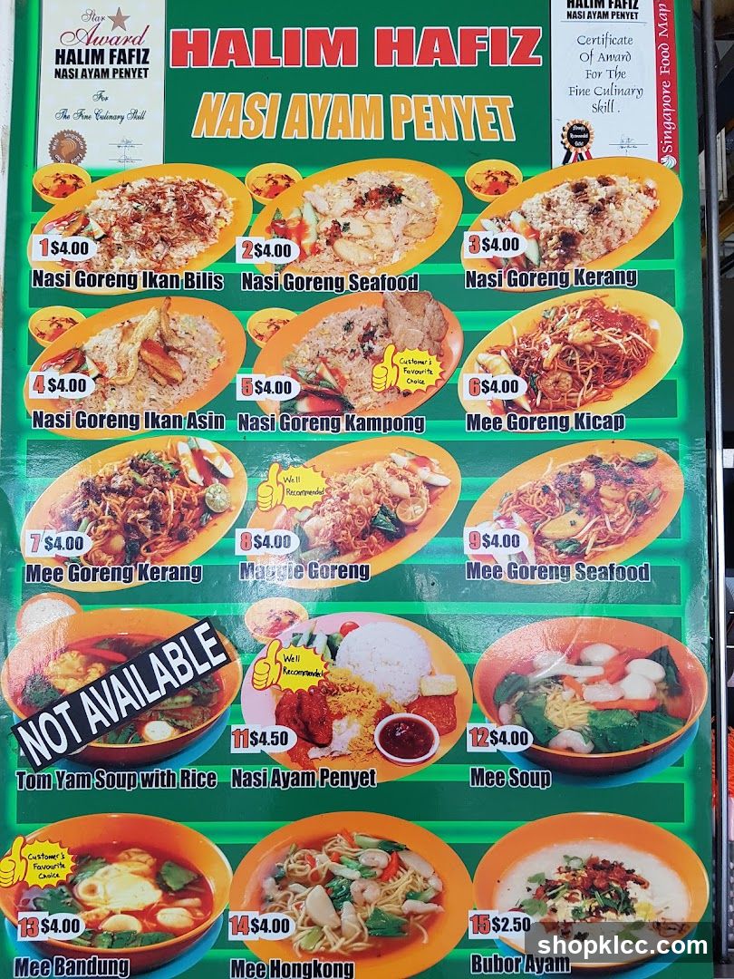 HALIM HAFIZ NASI AYAM PENYET Menu