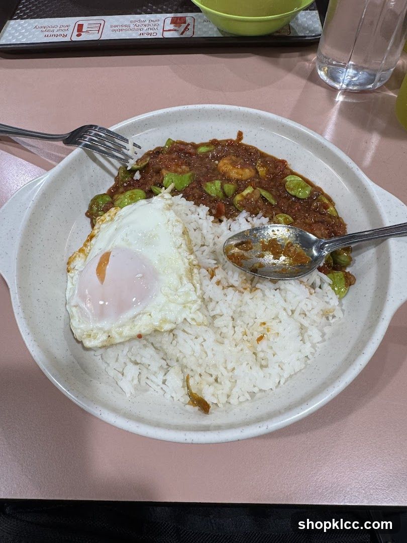 Rice with Stir-fried Petai and Fried Egg