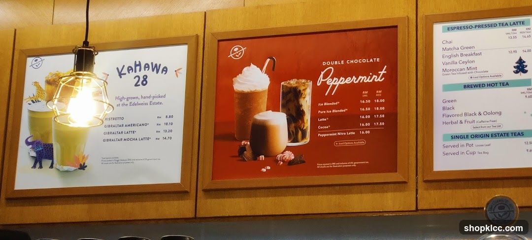 The Coffee Bean & Tea Leaf Menu