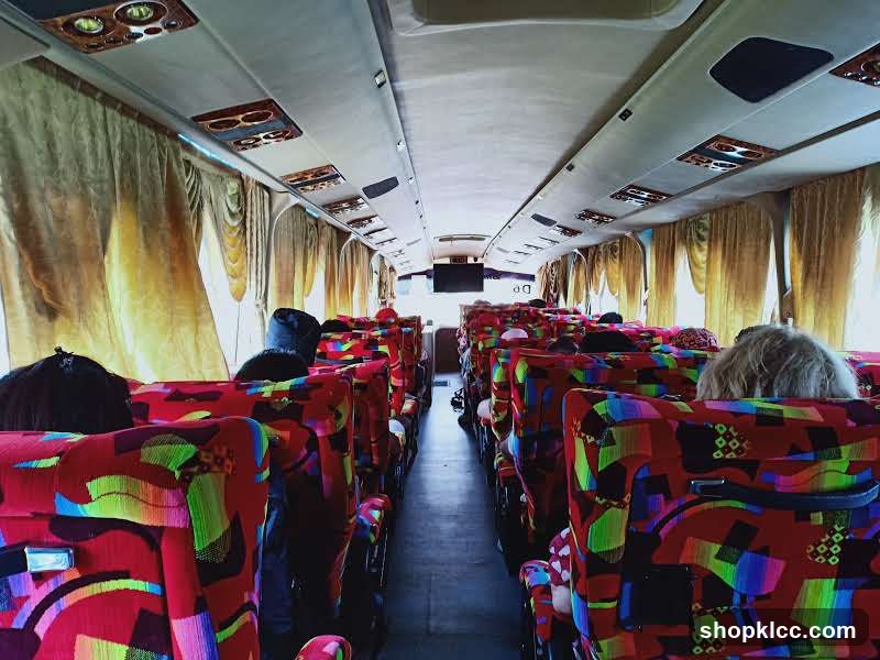 Interior of a bus