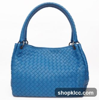 Blue Woven Leather Handbag
