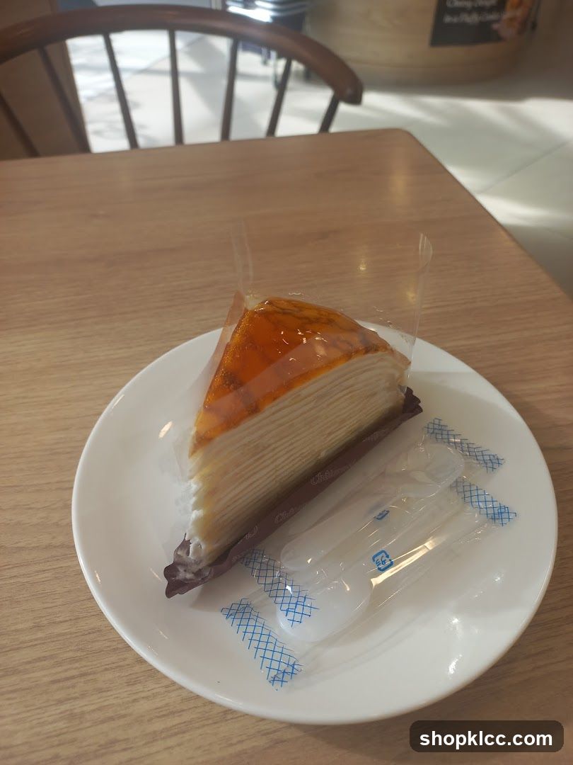Slice of Mille Crepe Cake