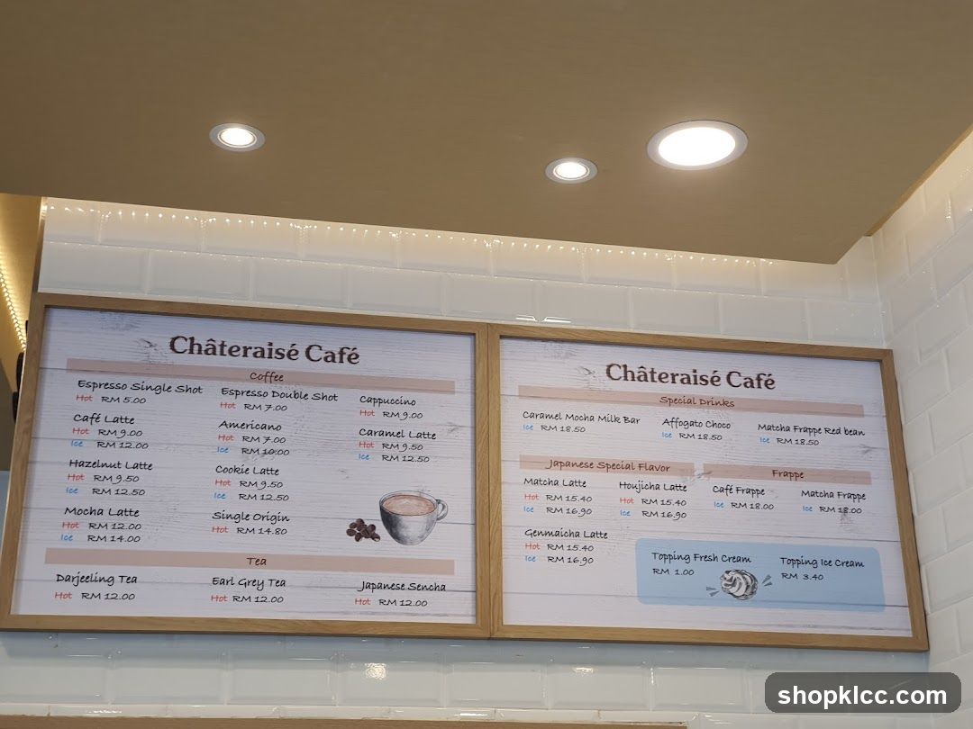 Châteraisé Café Menu