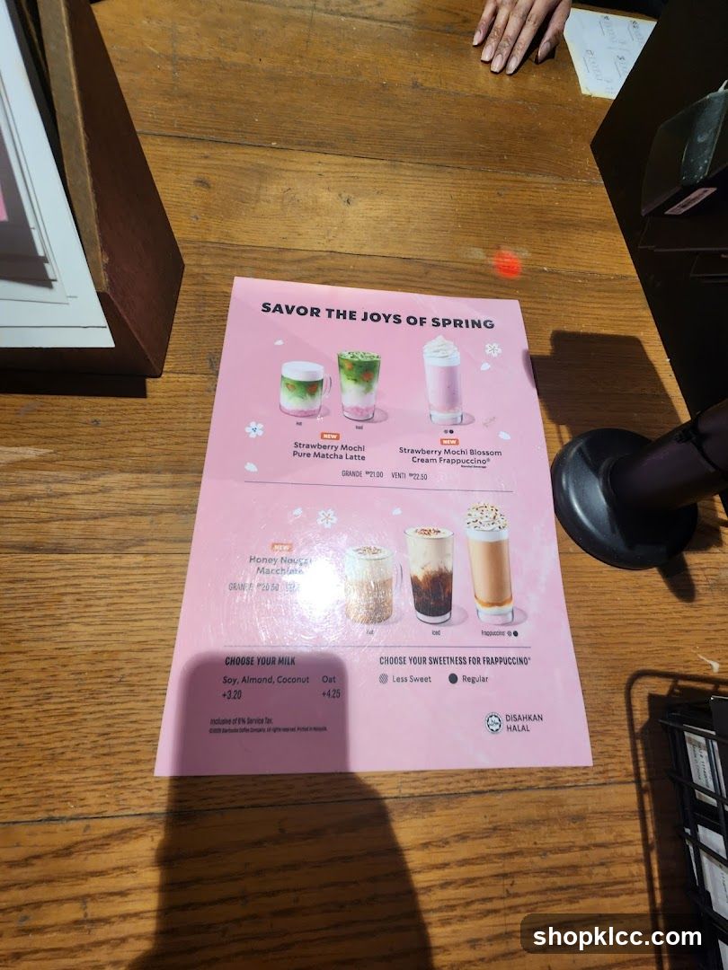 Spring Menu Flyer on Wooden Table