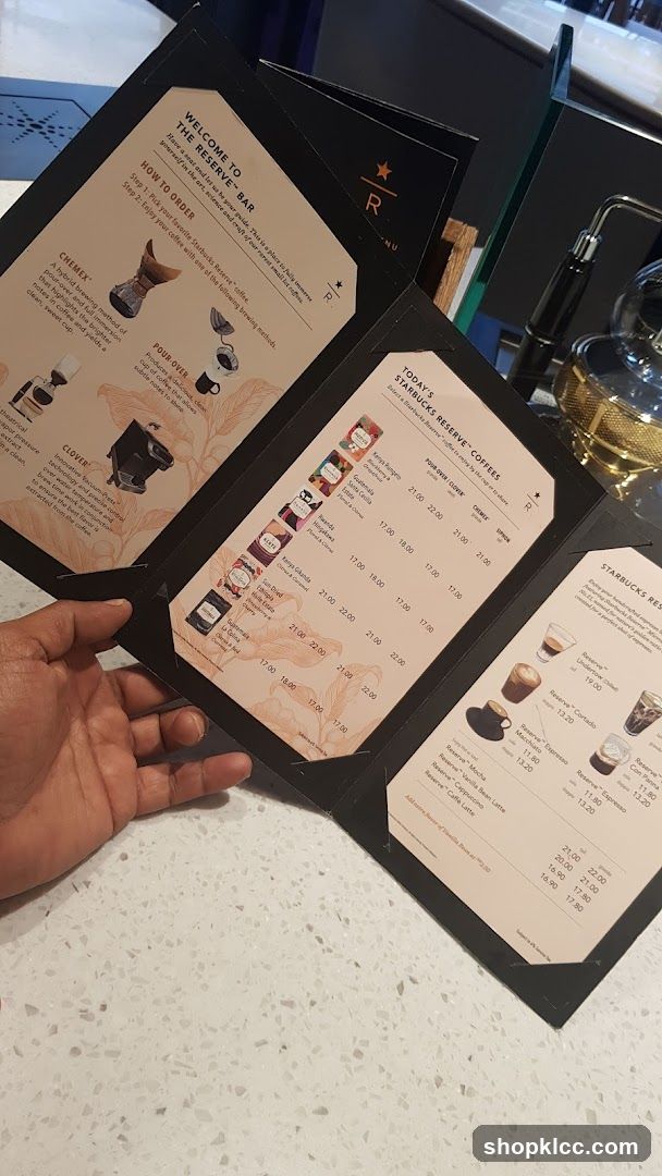 Starbucks Reserve Bar Menu