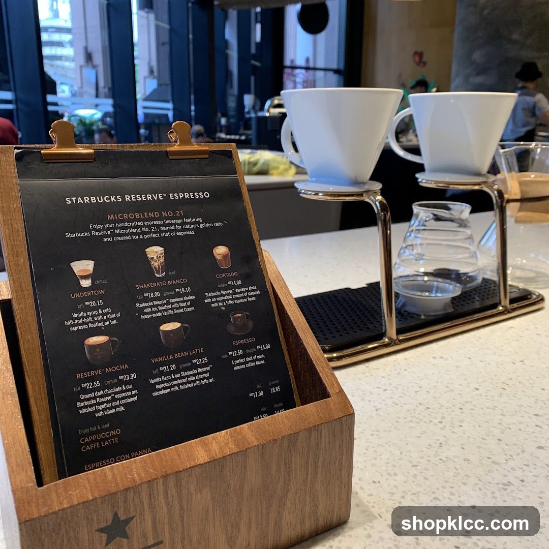 Starbucks Reserve Espresso Menu