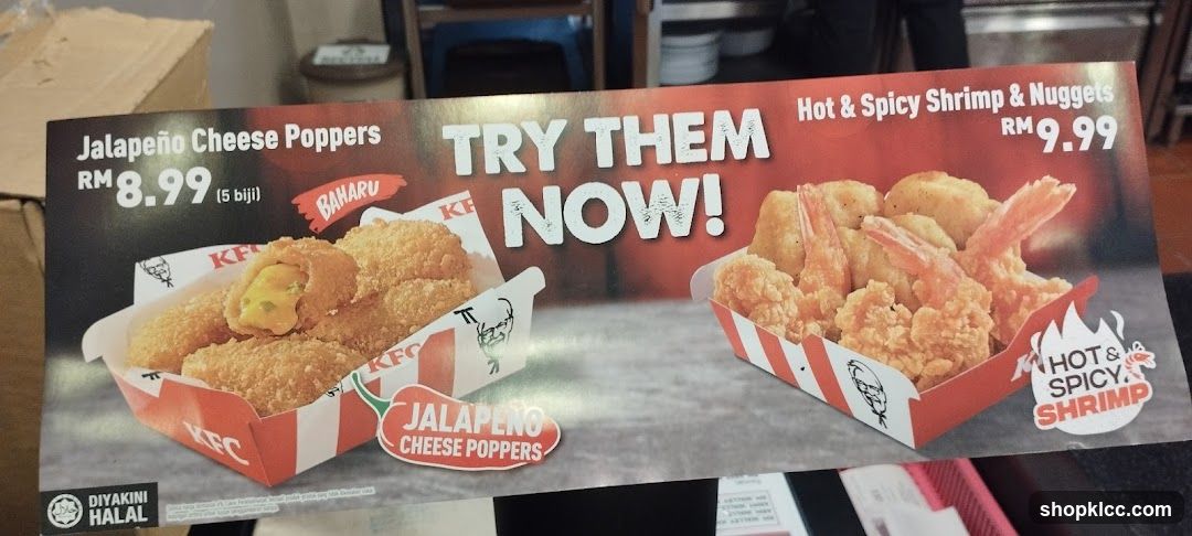 KFC Jalapeño Cheese Poppers and Hot & Spicy Shrimp & Nuggets promotion