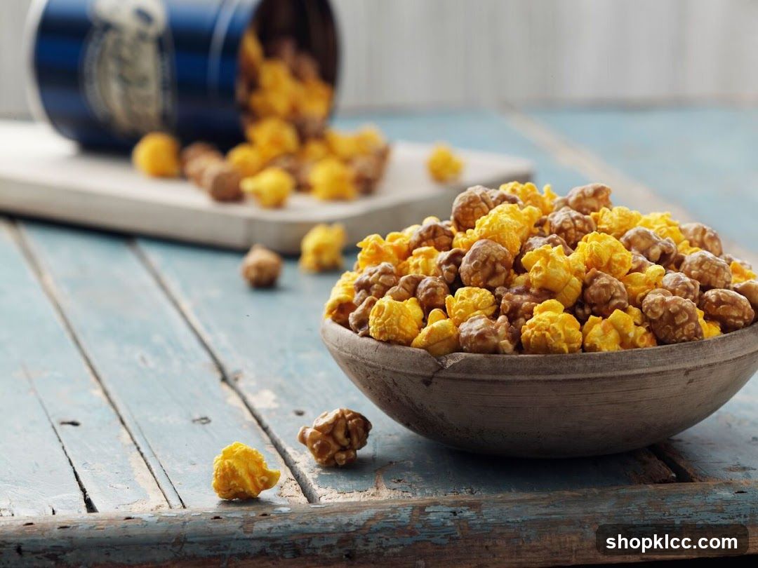 Popcorn on rustic table