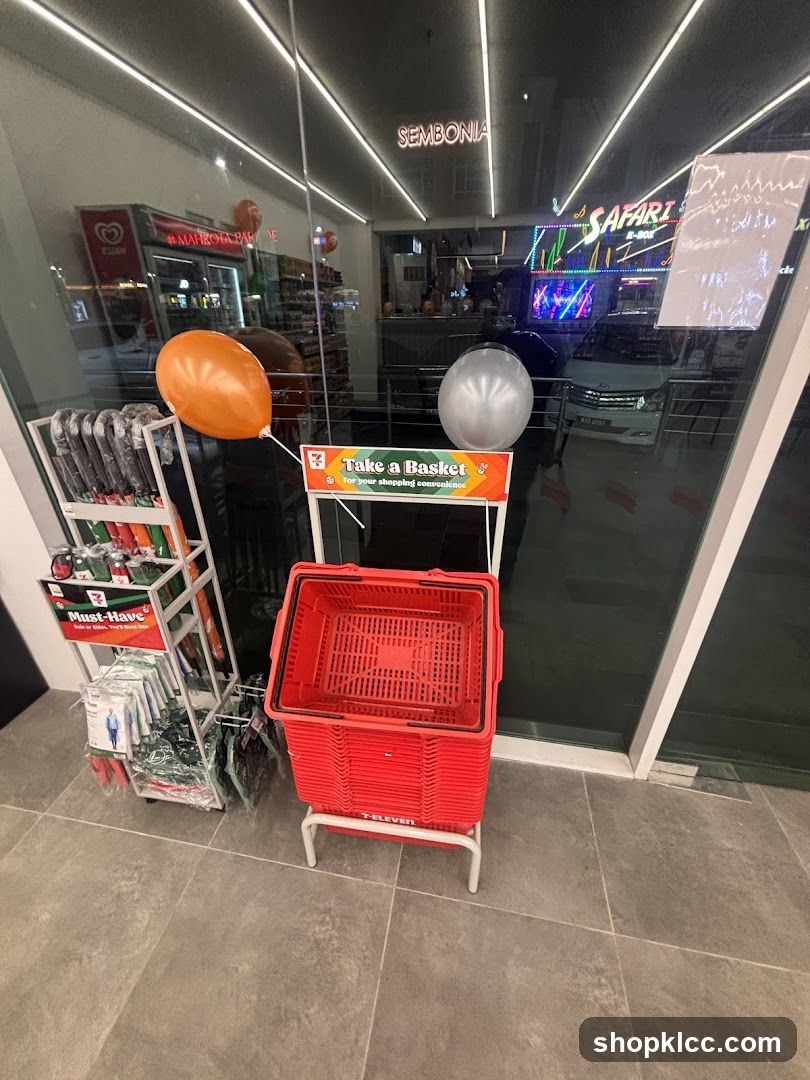 7-Eleven Storefront with Shopping Basket