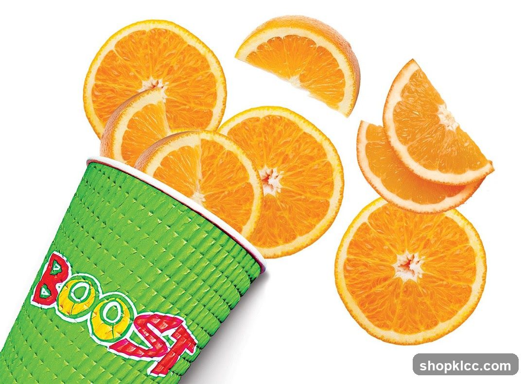 Boost Juice Cup with Oranges