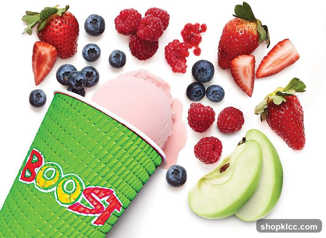Boost Cup with Berries and Apple Slices