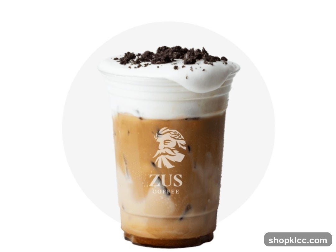 Iced Coffee with Cream and Cookie Crumble