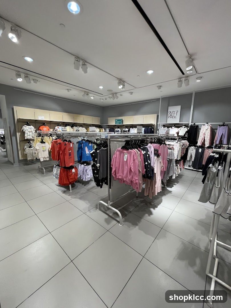 Interior of clothing store
