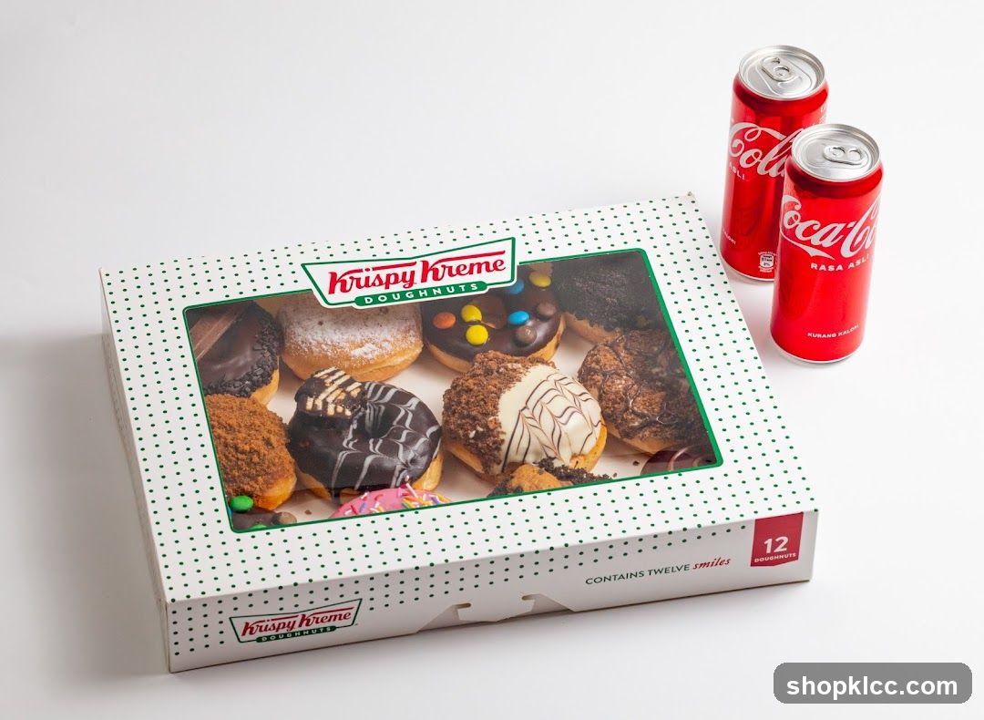 Krispy Kreme Doughnuts Box with Coca-Cola Cans