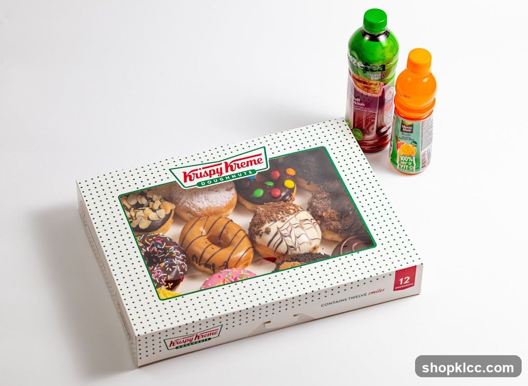 Krispy Kreme Doughnuts Box with Beverages