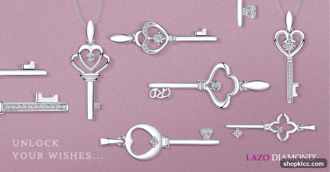 Lazo Diamond Key Pendant Collection