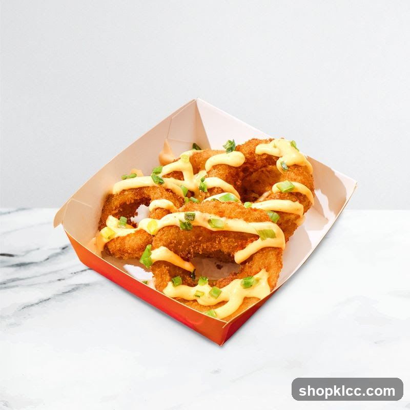 Fried Calamari Rings with Cheese Sauce