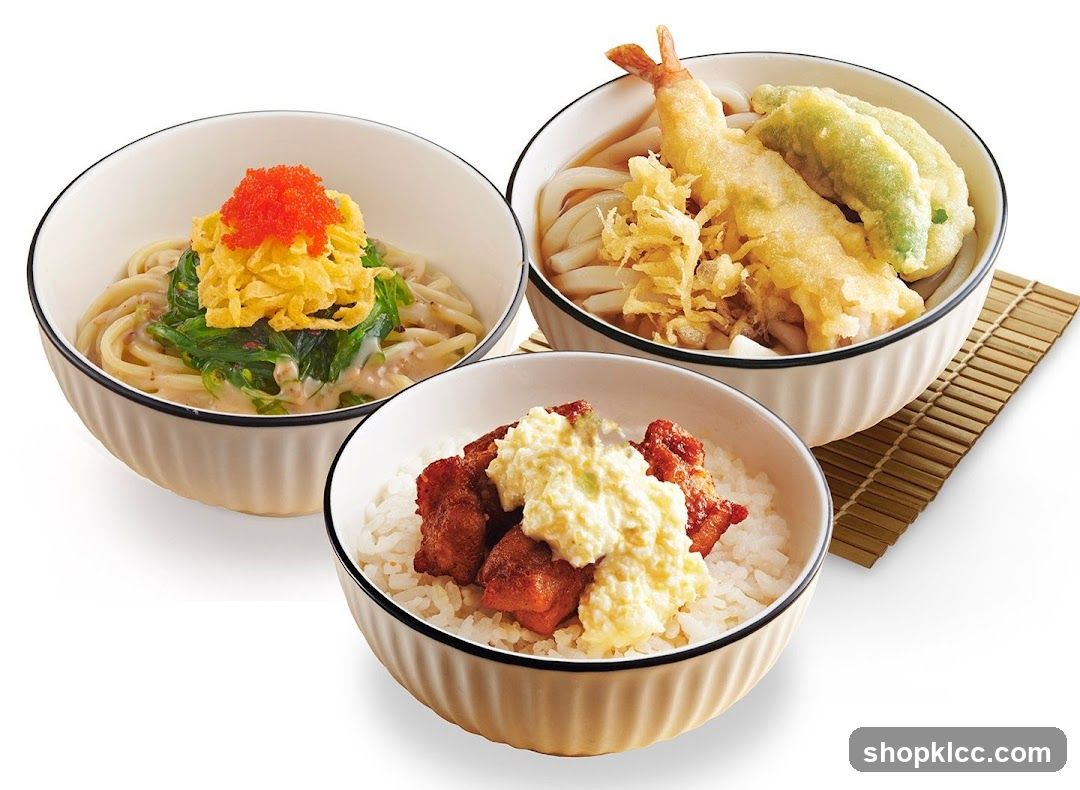 Three Bowls of Japanese Food