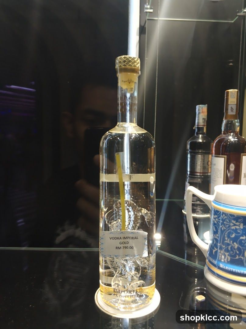 Bottle Display in Glass Case