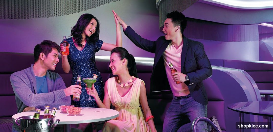 Group of friends in a lounge setting
