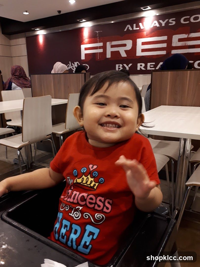 Child in restaurant interior