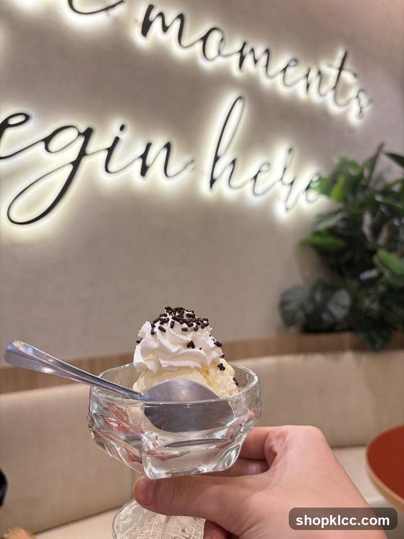 Dessert with Neon Sign