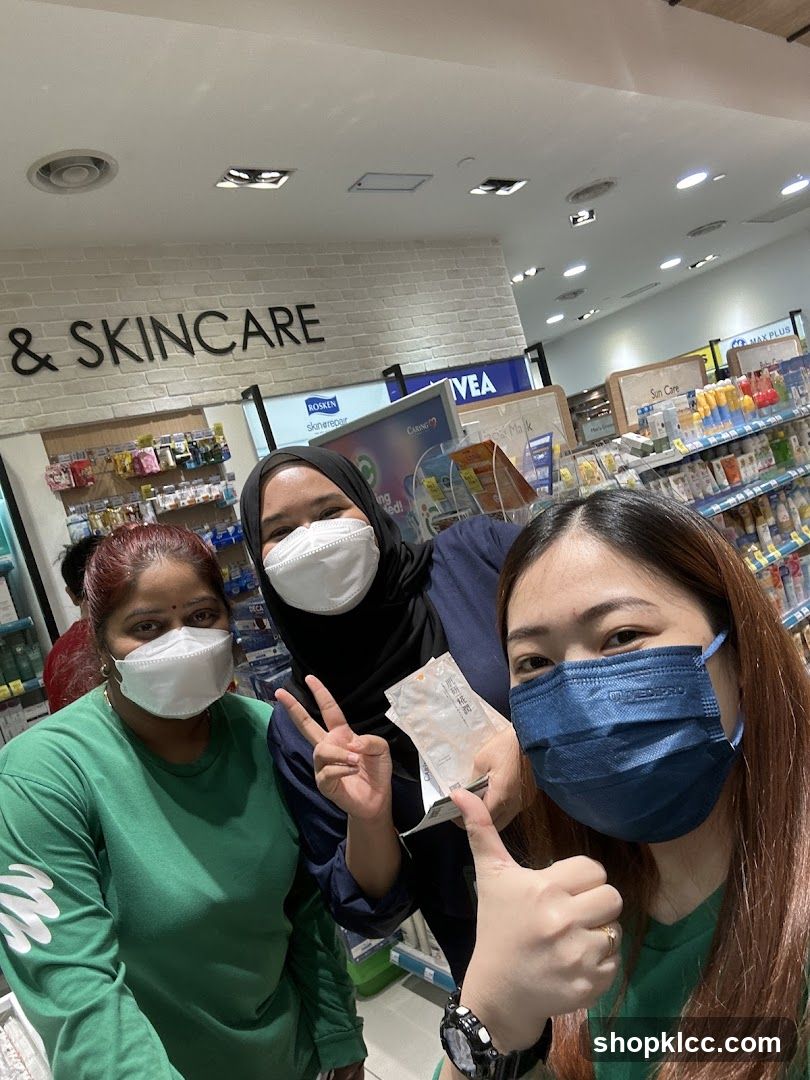 Three women in a store