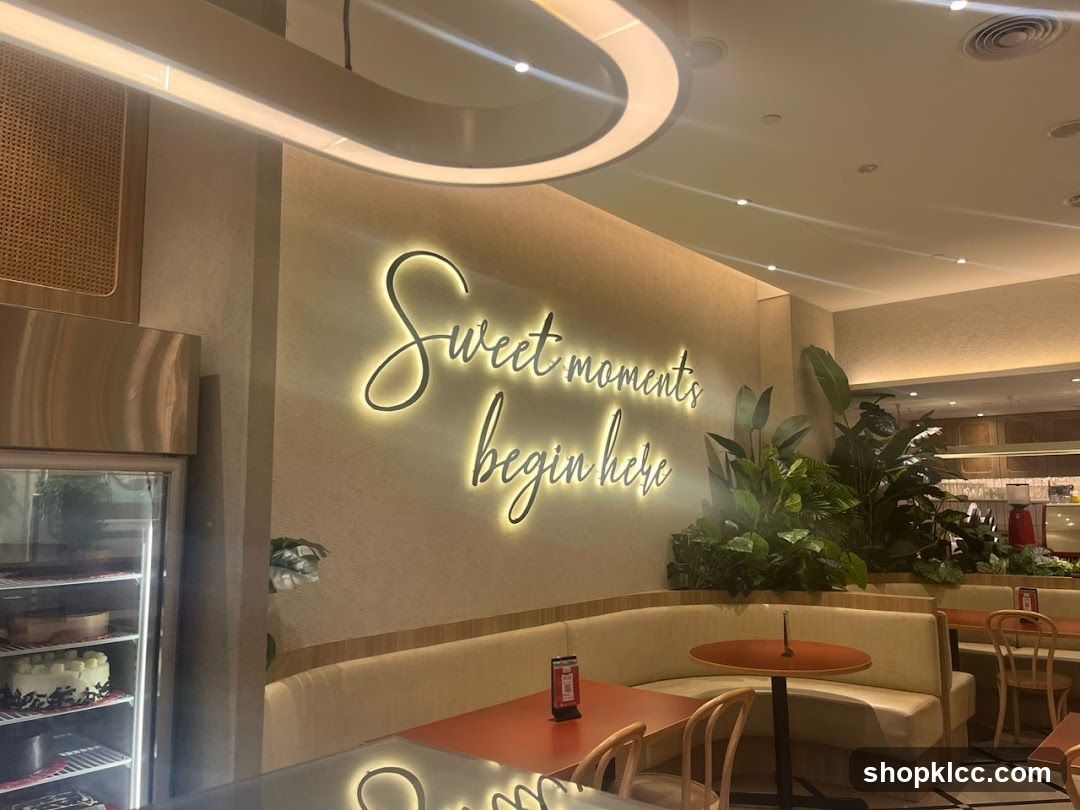 Cafe Interior with Neon Sign