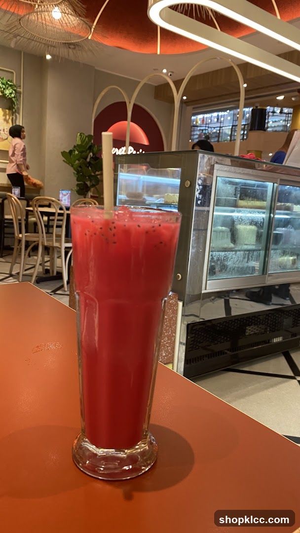 Red Drink with Seeds