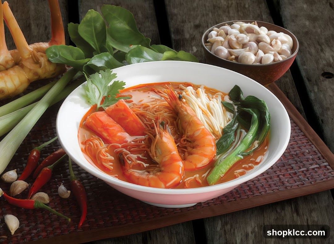 Tom Yum Soup with Shrimp and Noodles