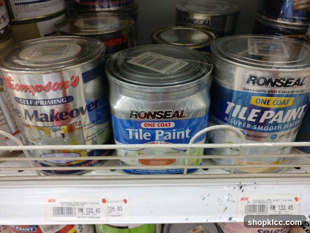 Paint Cans on Shelf
