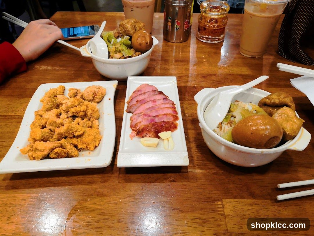 Table with food and drinks